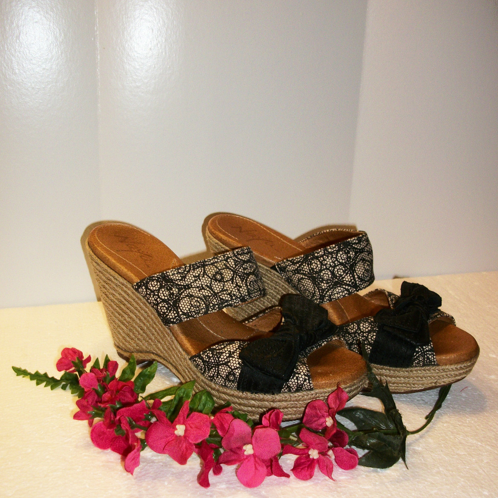 NAYA 8.5 N Leather Colette Espadrille Sandals NWOT